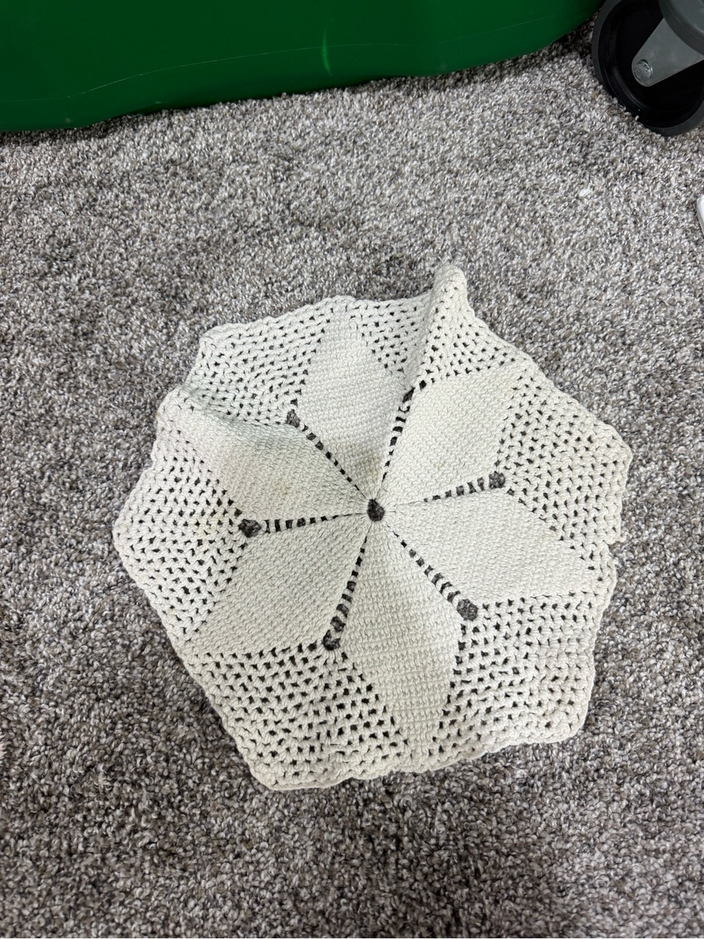 Vintage Cream White Handmade Crochet Floral Star Doily